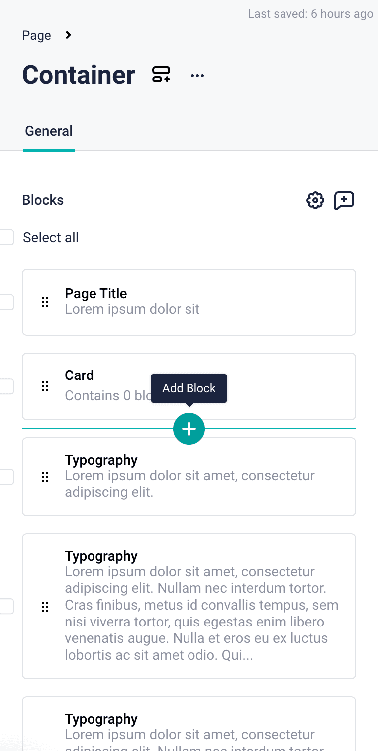 screenshot of adding a Blok in Stroyblok